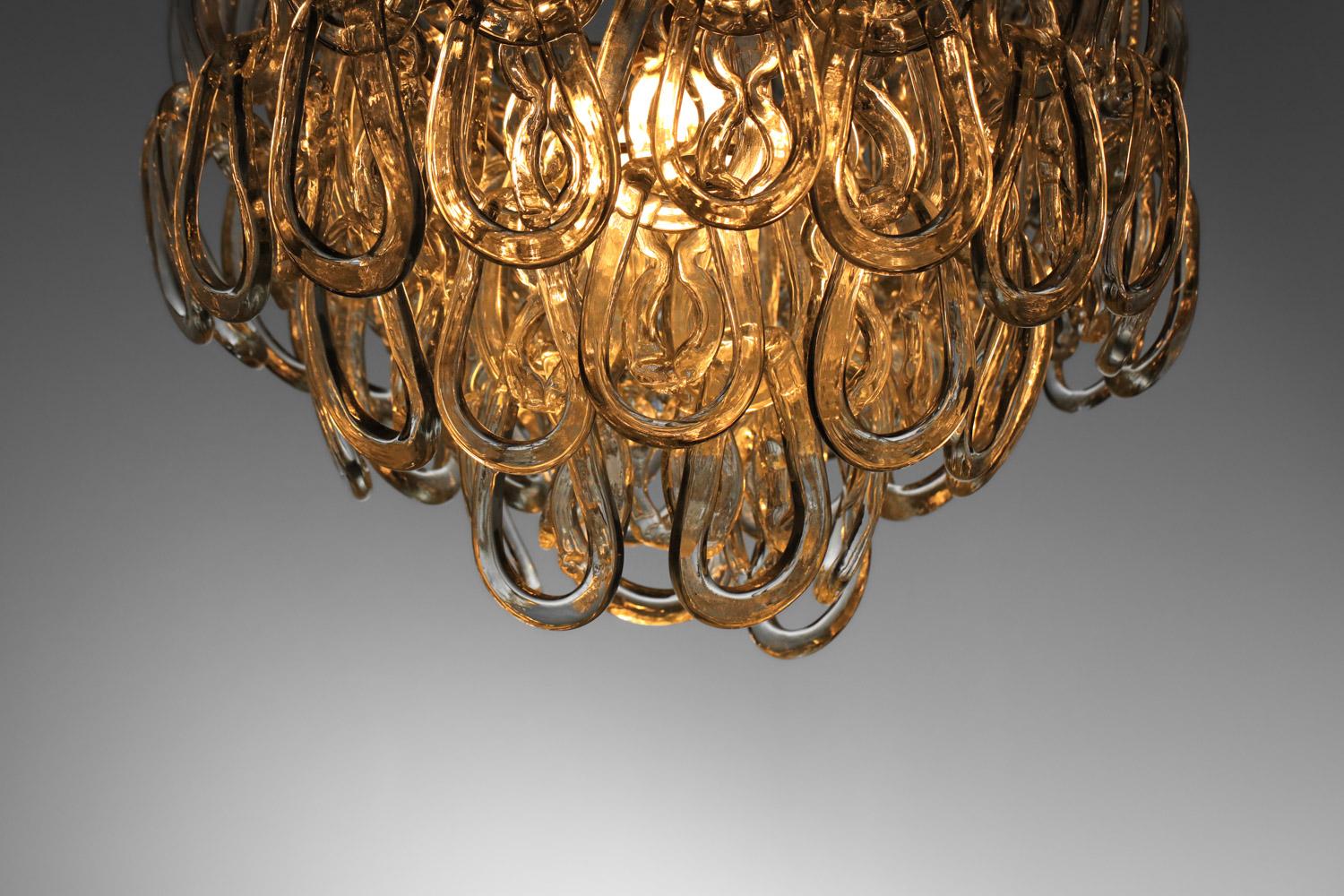 due lampadari italiani in vetro di Murano di Angelo Mangiarotti in vendita 8
