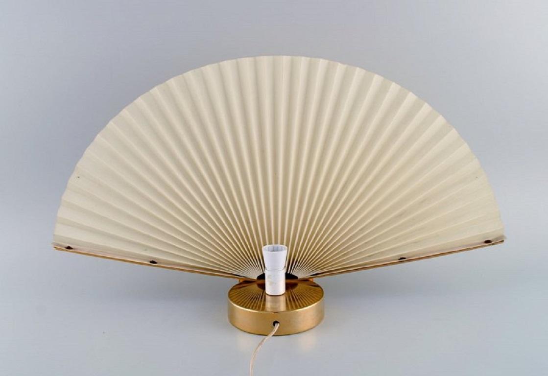 Two Italian Fan Table Lamps with Brass Base, 1960s / 70s 1