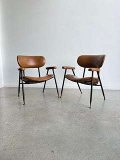 Zwei italienische Kunstlederstühle von Gastone Rinaldi für RIMA 1960er Jahre