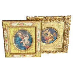 Two Italian Florentine Wood Art Frames, circa 1960's