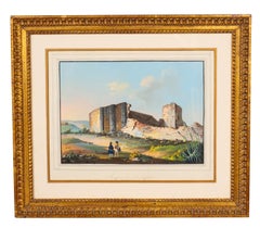 Two Italian Grand Tour Gouaches of Ancient Temples