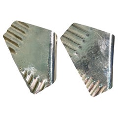 Deux poignées de porte en aluminium martelé italien