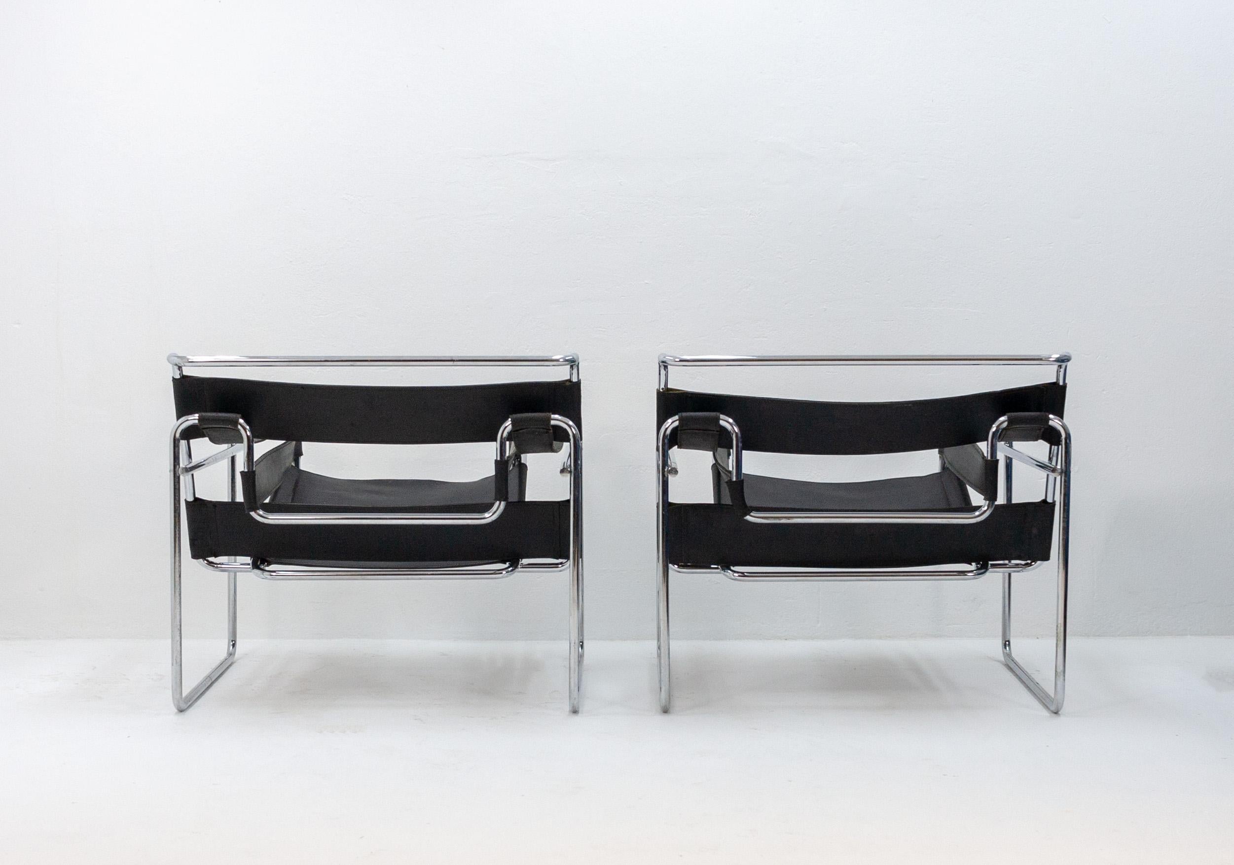 Mid-Century Modern Two Italian-Made Wassily Chair Replicas, 1970s