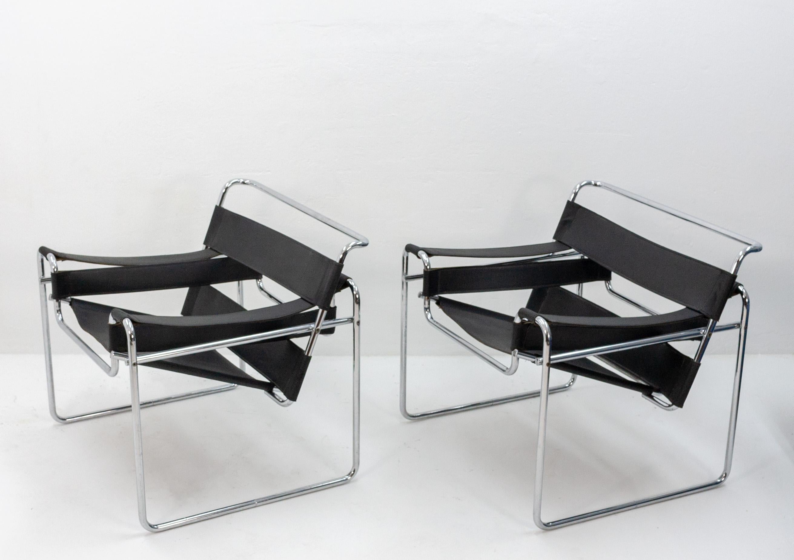 Late 20th Century Two Italian-Made Wassily Chair Replicas, 1970s