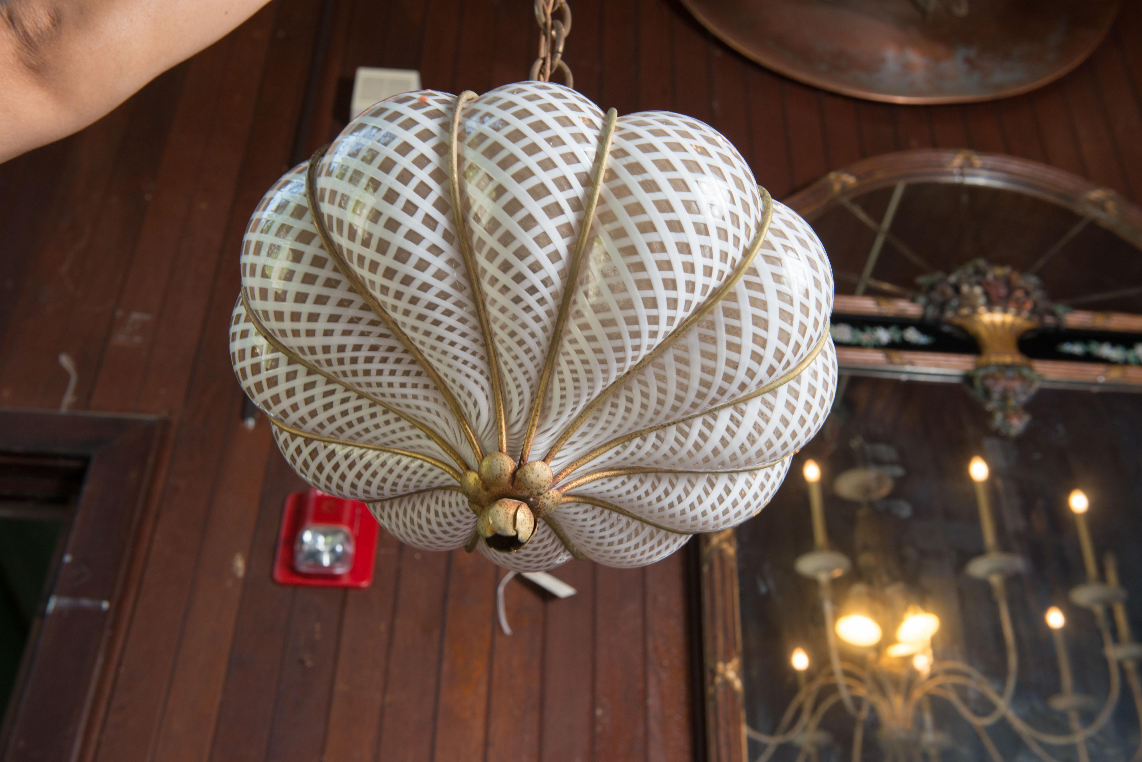 Two Italian Murano Glass Pendant Light Chandeliers 7