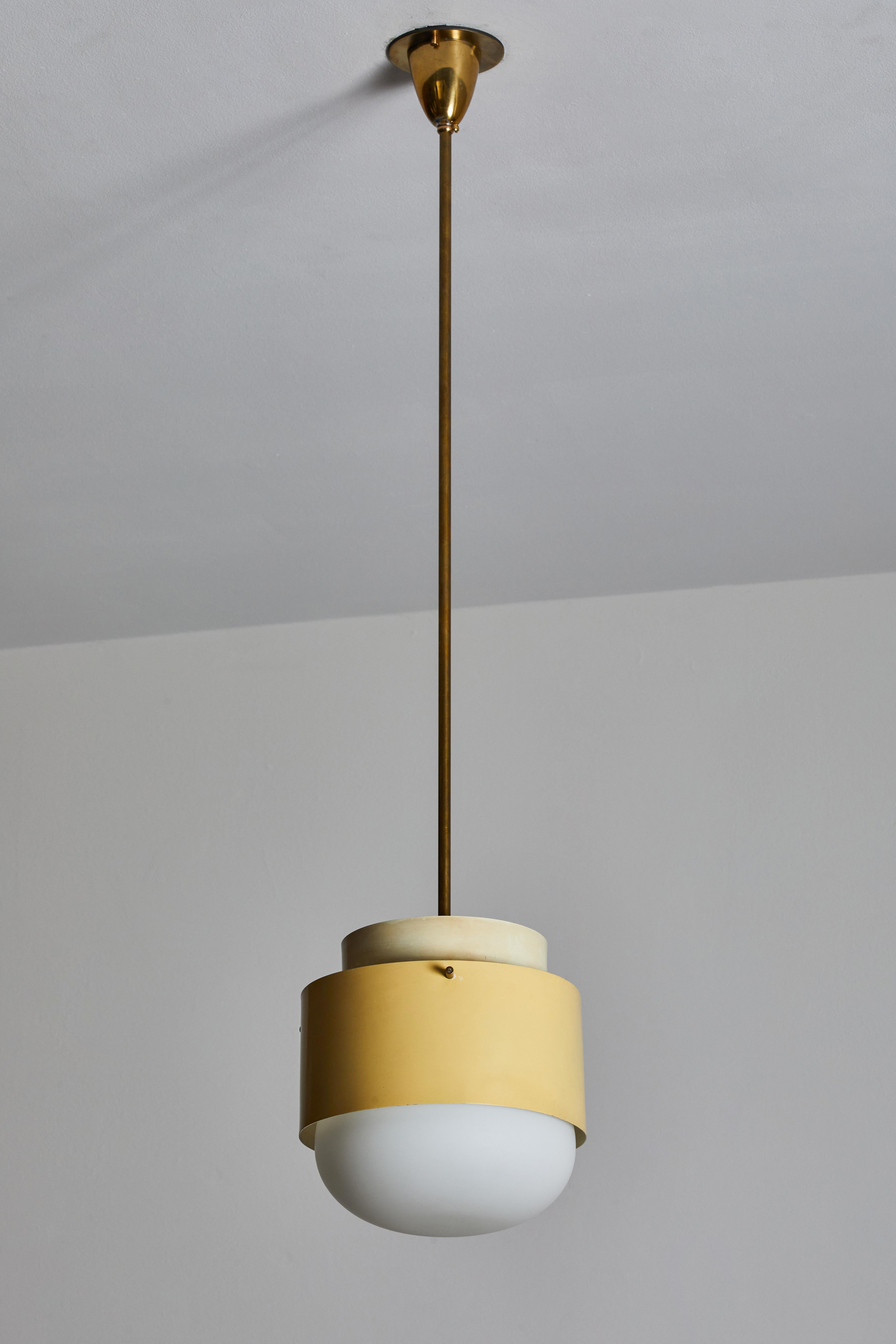 Brass Single Italian Pendant by Stilnovo