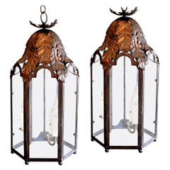 Two Italian Style Iron Lanterns