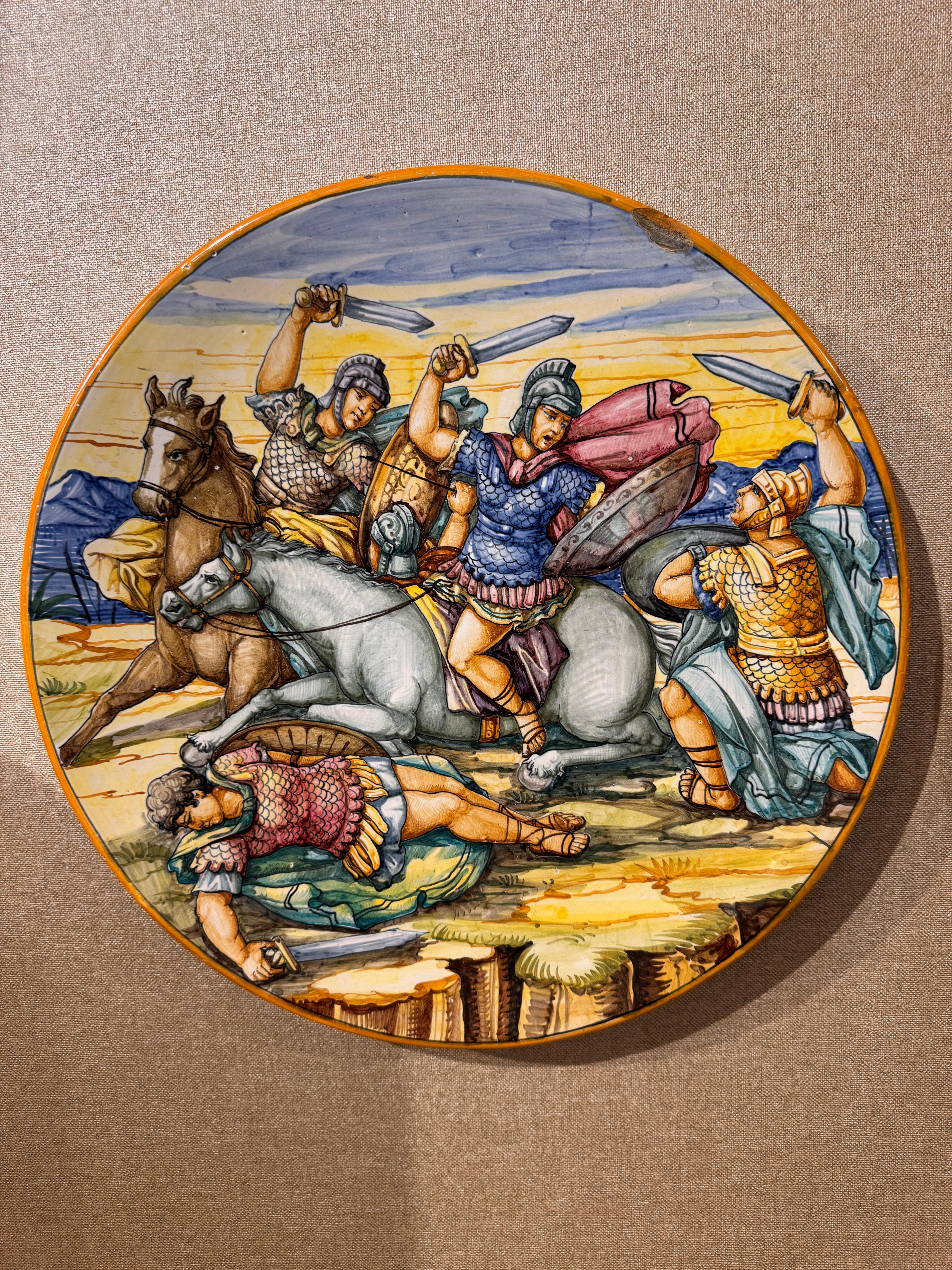 Zwei bemalte Keramikschalen aus Urbino Maiolica (Klassisch-römisch) im Angebot