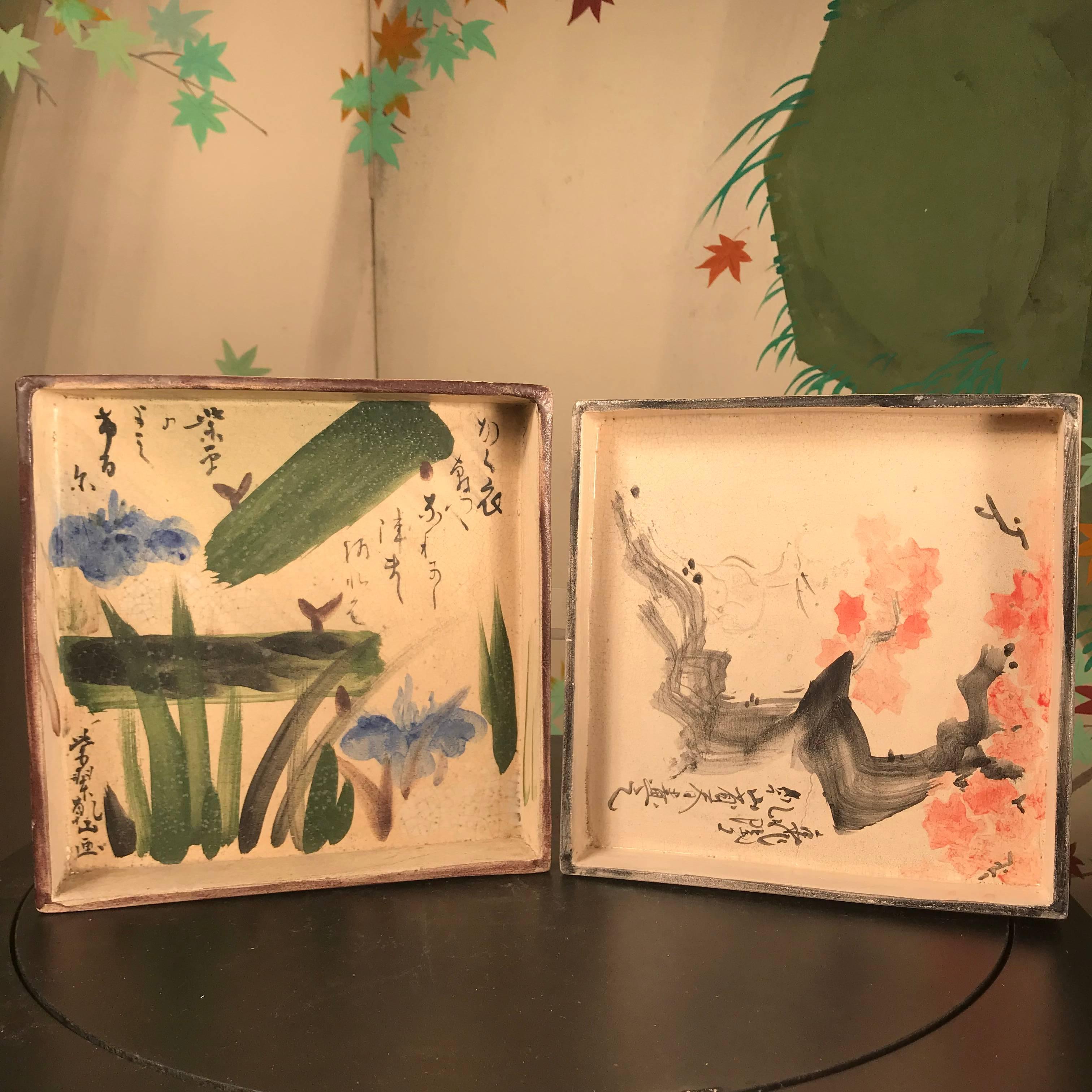 Two Japanese Antique Hand-Painted 