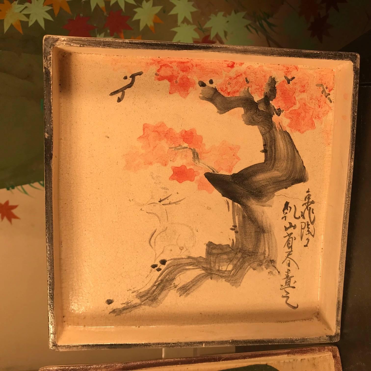 Two Japanese Antique Hand-Painted 