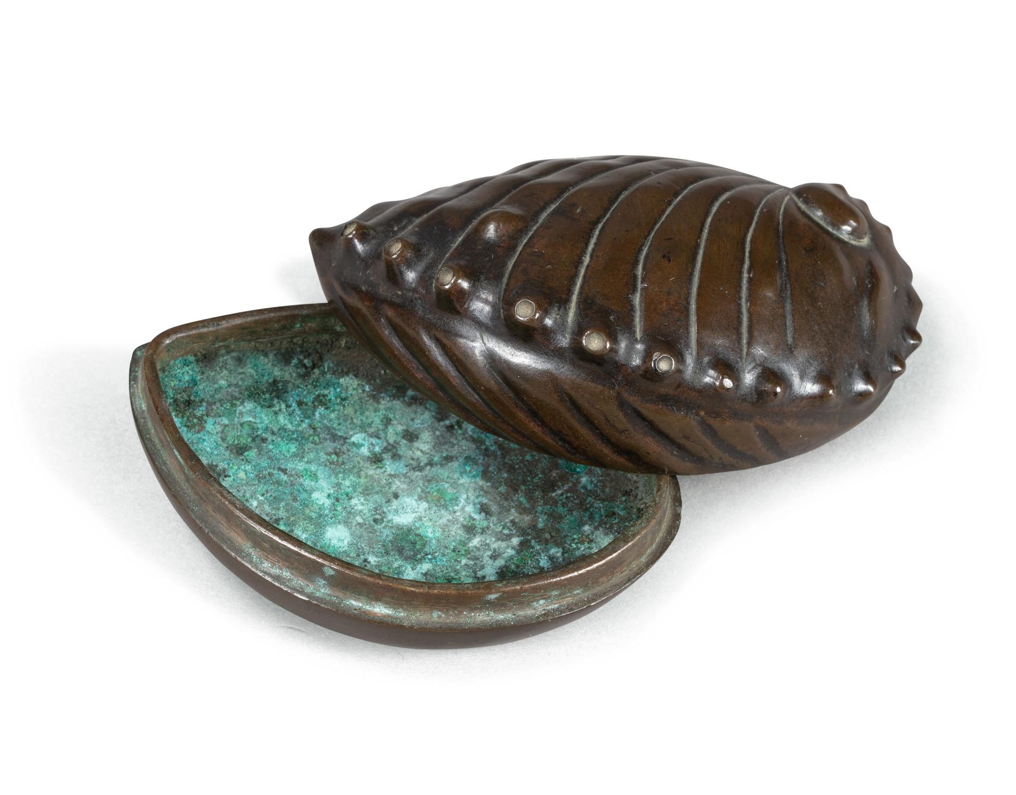Edo Two Japanese Bronze Shells For Sale