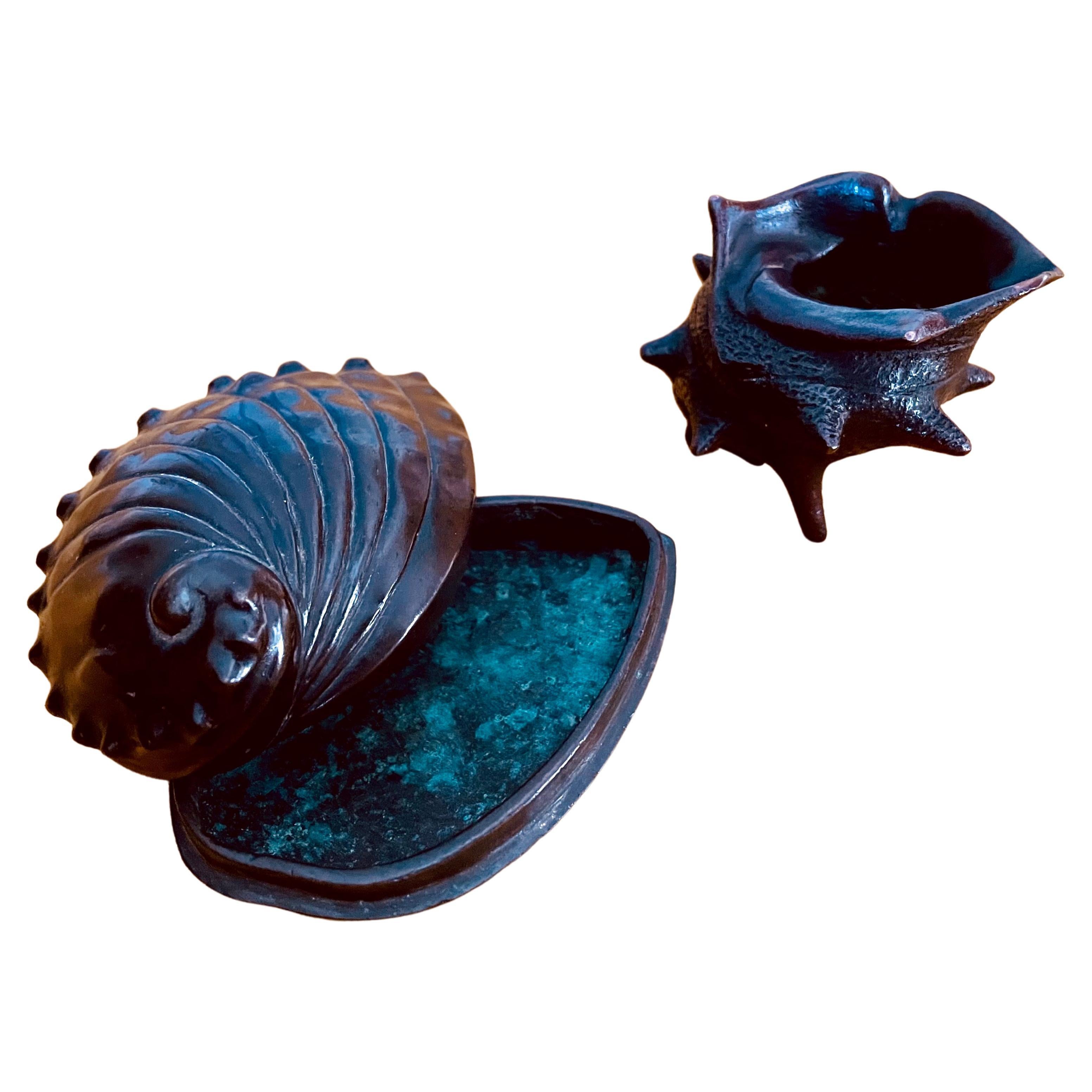 Two Japanese Bronze Shells For Sale