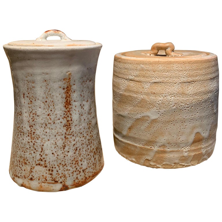 Two Japanese Hagi Ceramic Pots For Sale at 1stDibs