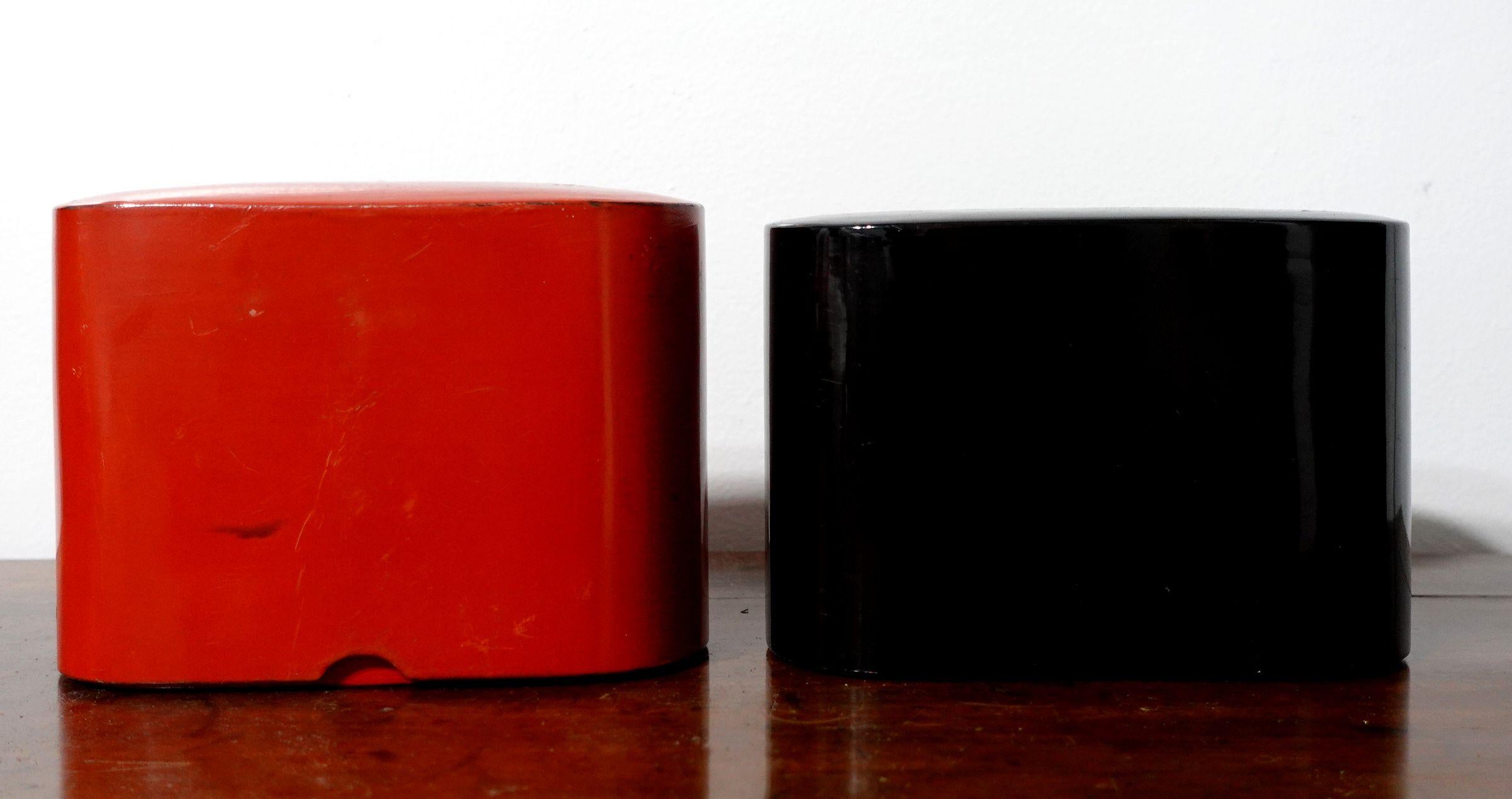 Hand-Crafted Two Japanese Lacquer Lunch Boxes For Sale
