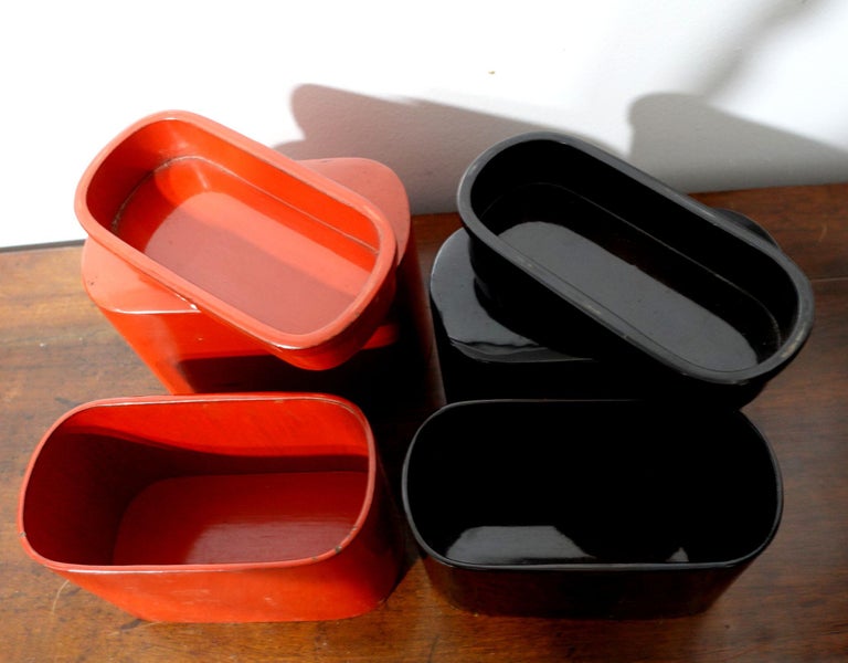 Two Japanese Lacquer Lunch Boxes For Sale at 1stDibs