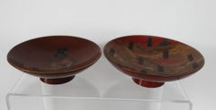 Two Japanese Lacquered Sake Cups Meiji Period