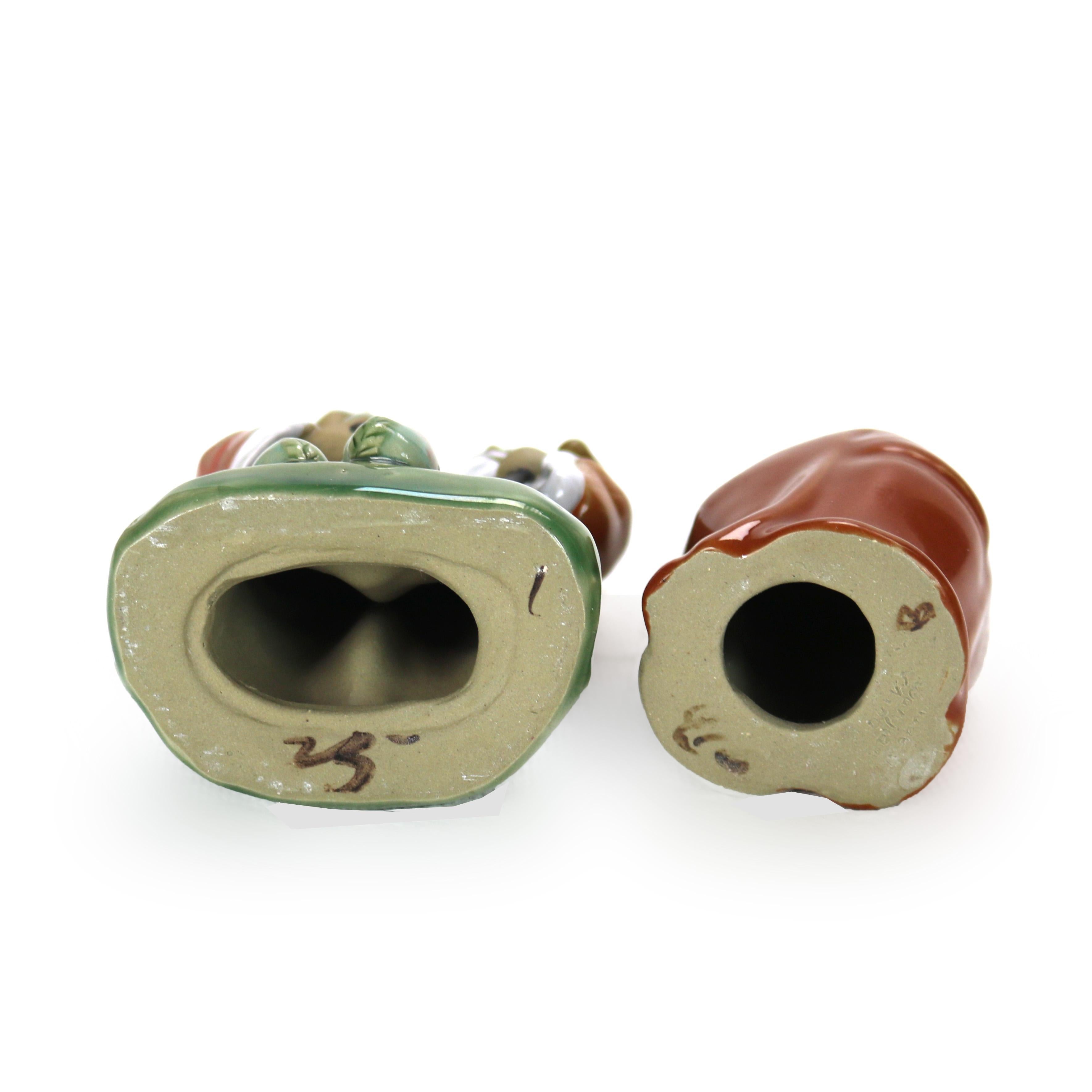 Two Japanese Pottery Figural Groups Signed 20thC For Sale 2
