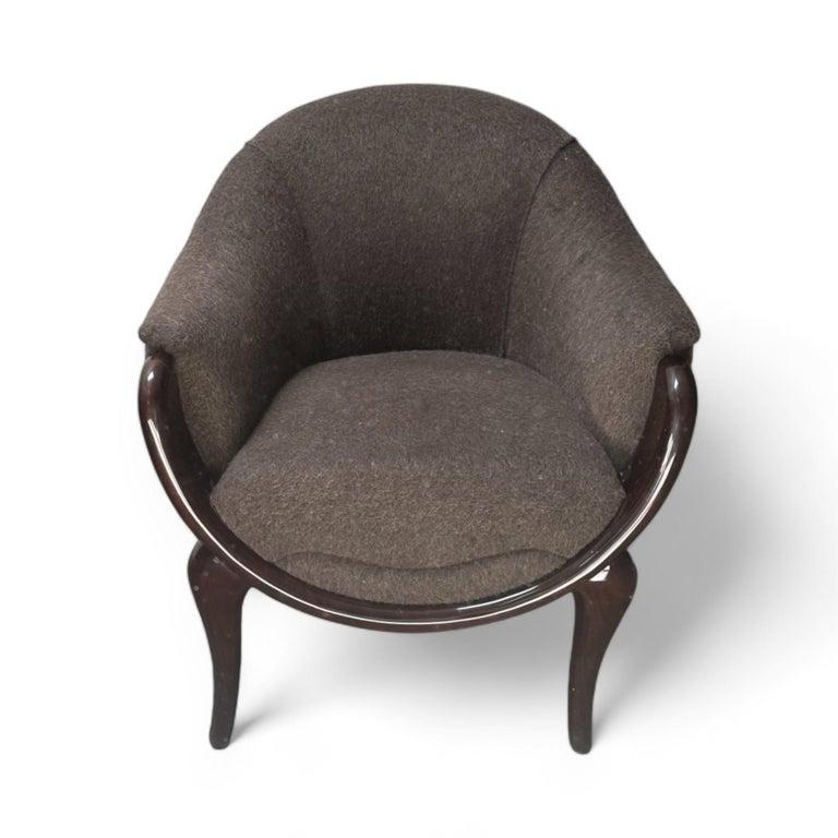 Art Deco Two Jean De Merry Lora Chairs in Grey & Beige