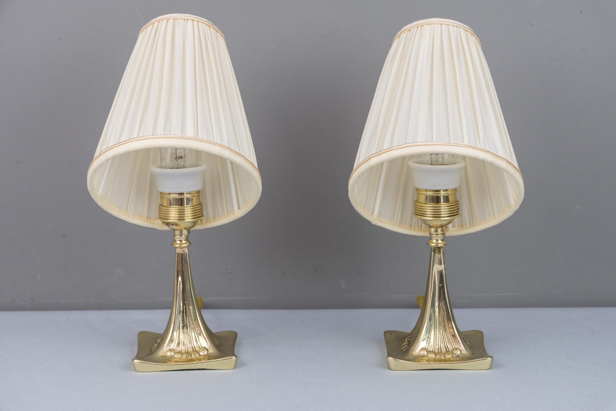 Polished Two Jugendstil Table Lamps, circa 1908