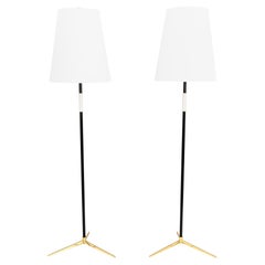 Deux lampadaires Kalmar des années 1950 avec abat-jours en tissu