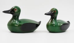 Two Lacquered wood ducks, 1990's