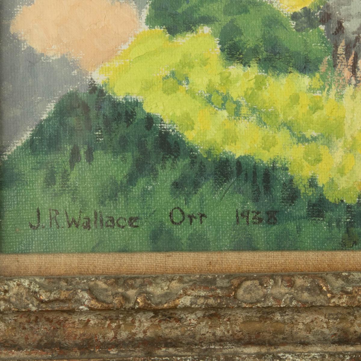 Scottish Two Landscape Oil Paintings on Canvas by J R Wallace Orr, 1938 For Sale