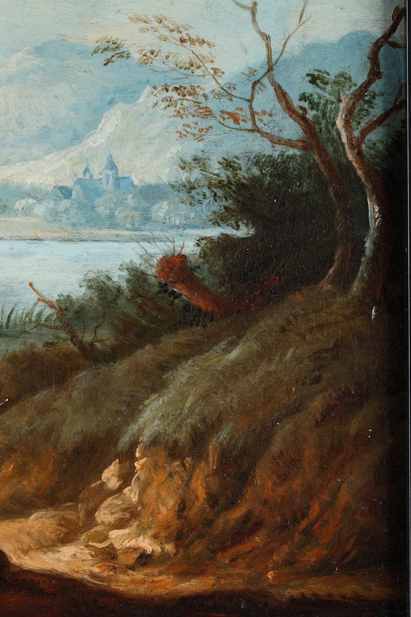 Dos paisajes atribuidos a Elias Martin en Bueno estado para la venta en Paris, FR