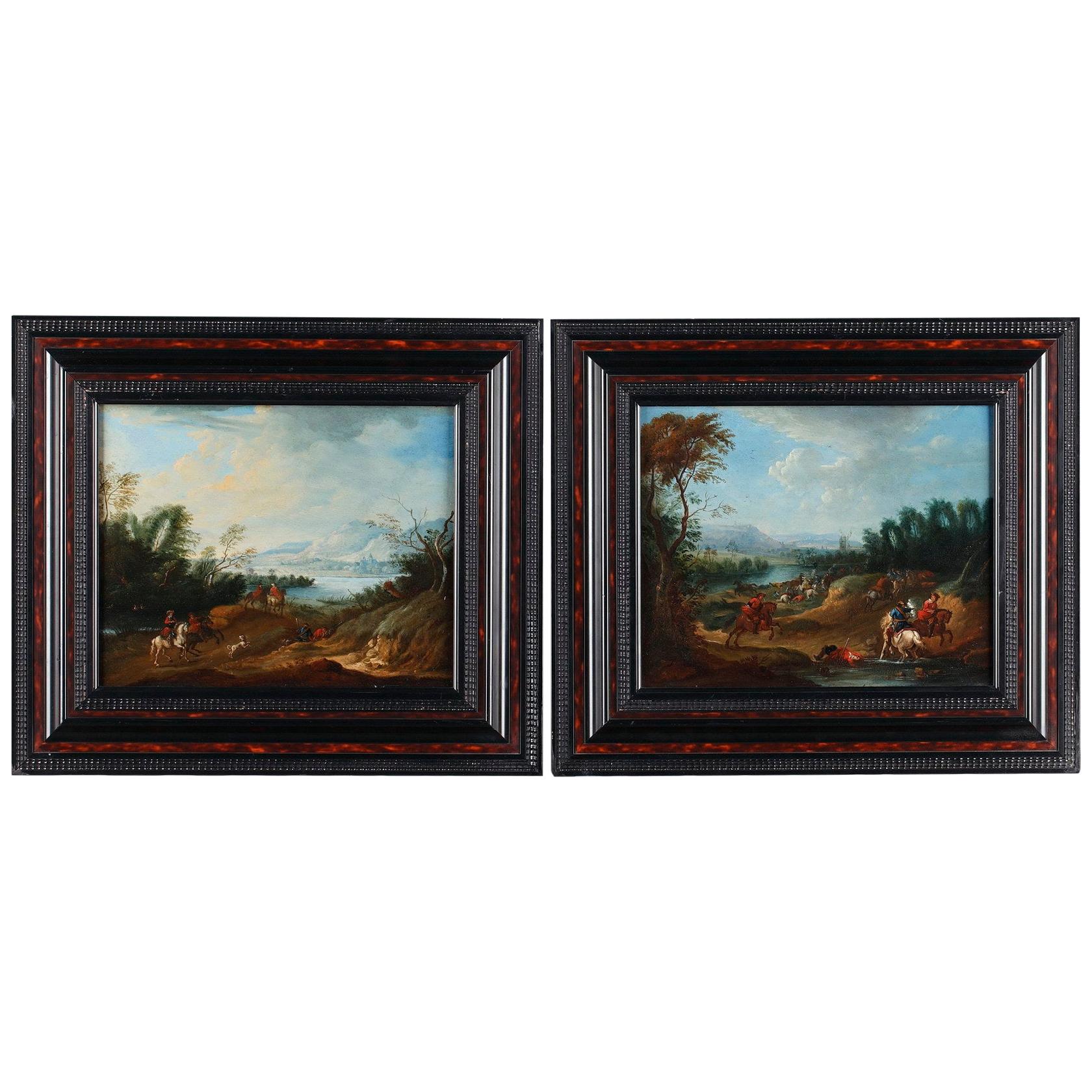 Two Landscapes Attributed to Elias Martin For Sale