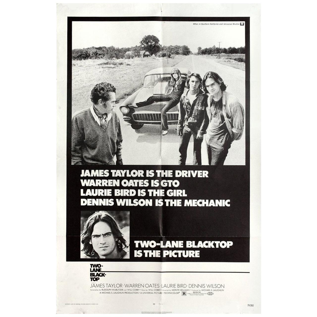 "Two-Lane Blacktop" 1971 U.S. One Sheet Film Poster