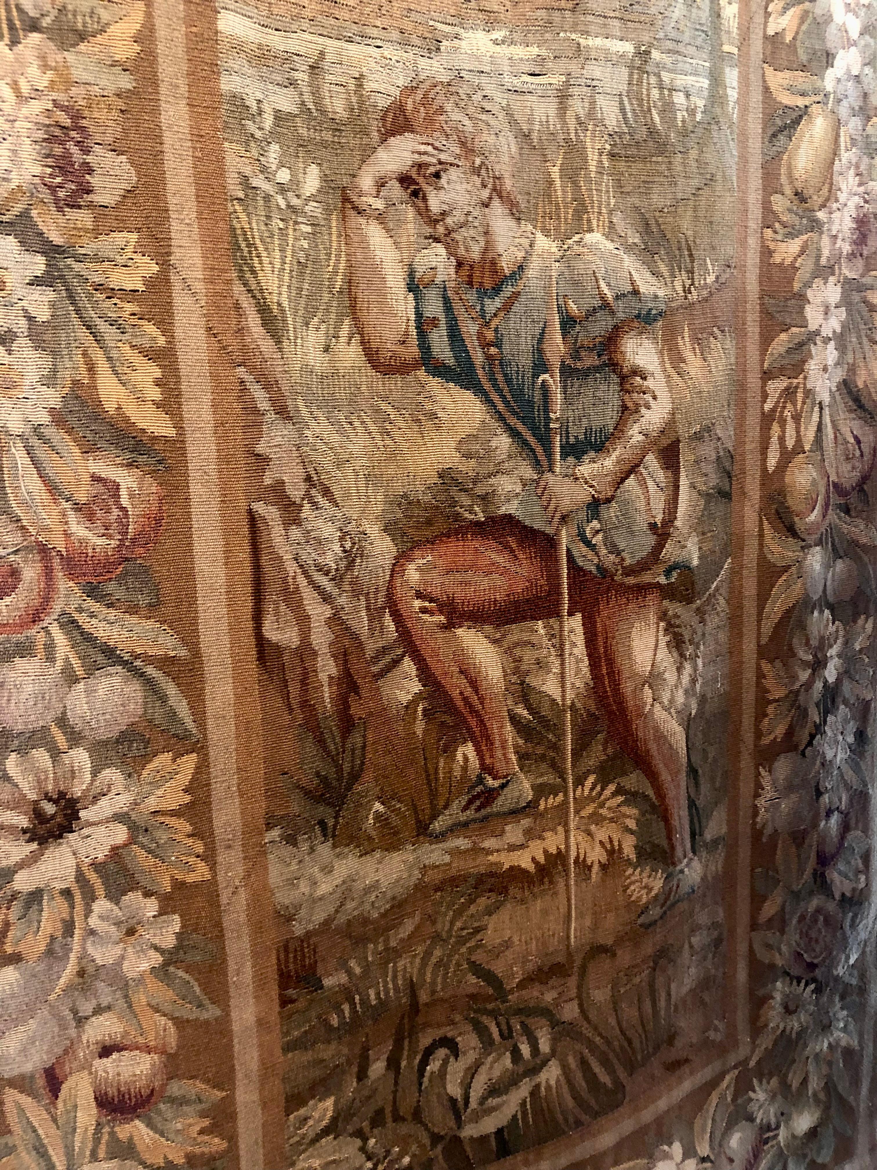 Große figurale Wandteppiche aus Frankreich aus dem 18. Jahrhundert (Wolle) im Angebot