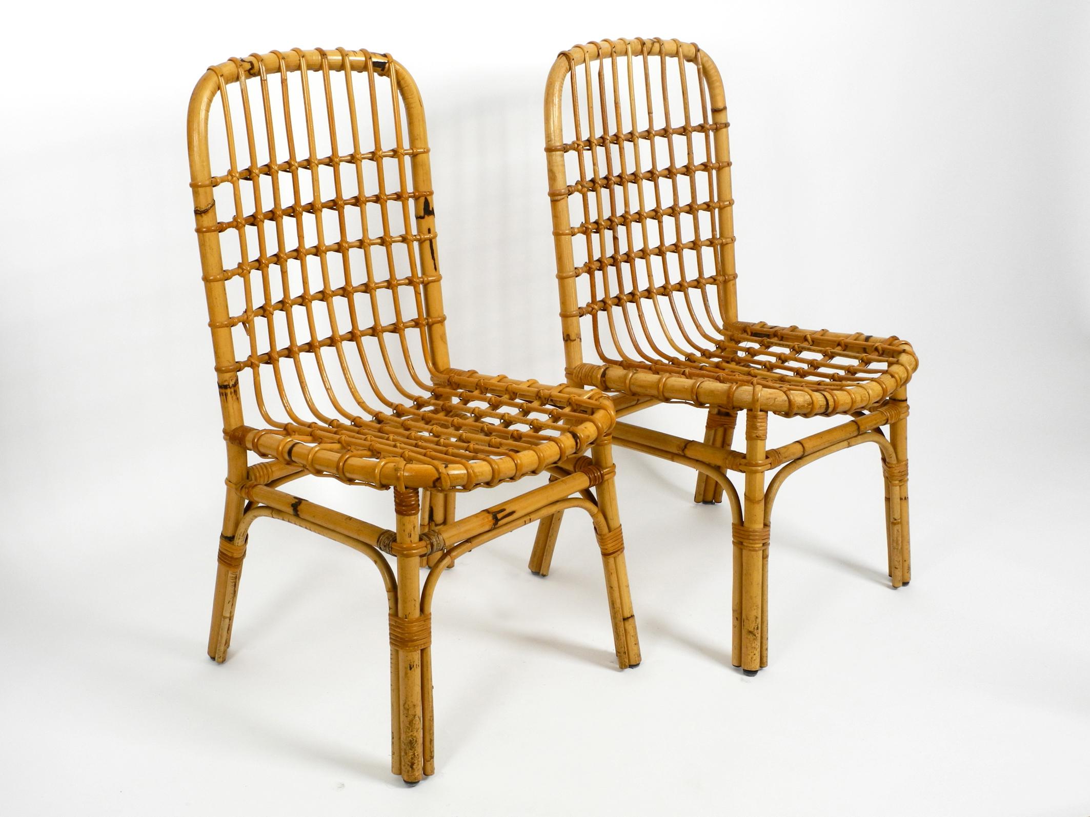 Two Large 1960s Italian Bamboo Chairs in a Very Good Vintage Condition 6