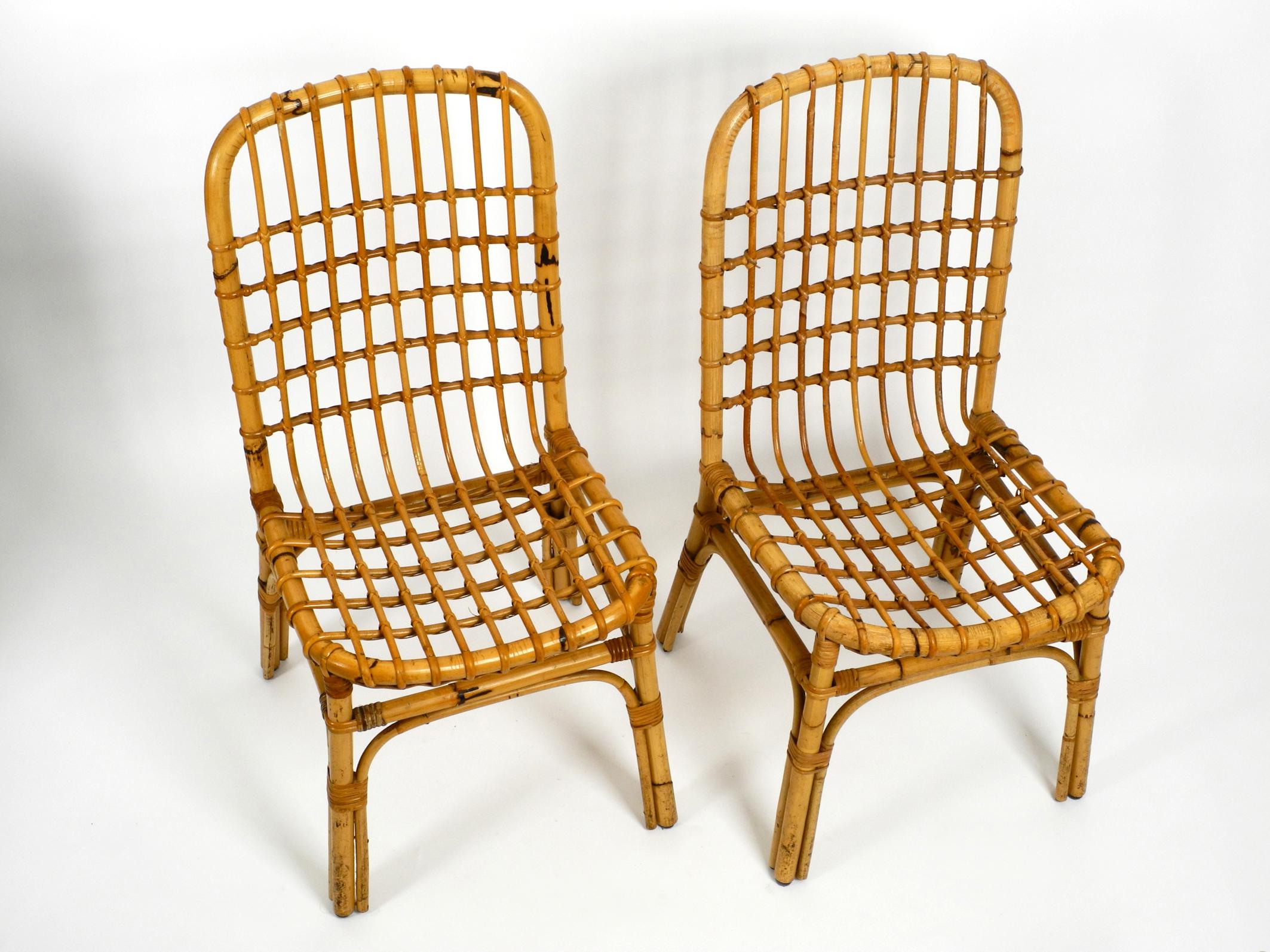 Mid-Century Modern Two Large 1960s Italian Bamboo Chairs in a Very Good Vintage Condition