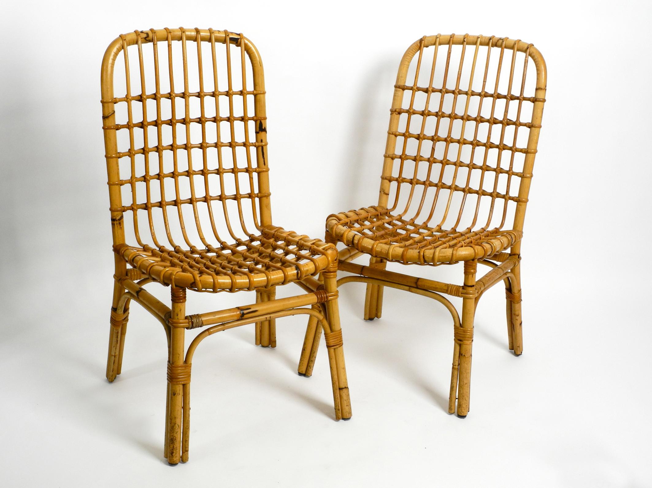 Two Large 1960s Italian Bamboo Chairs in a Very Good Vintage Condition In Good Condition In München, DE