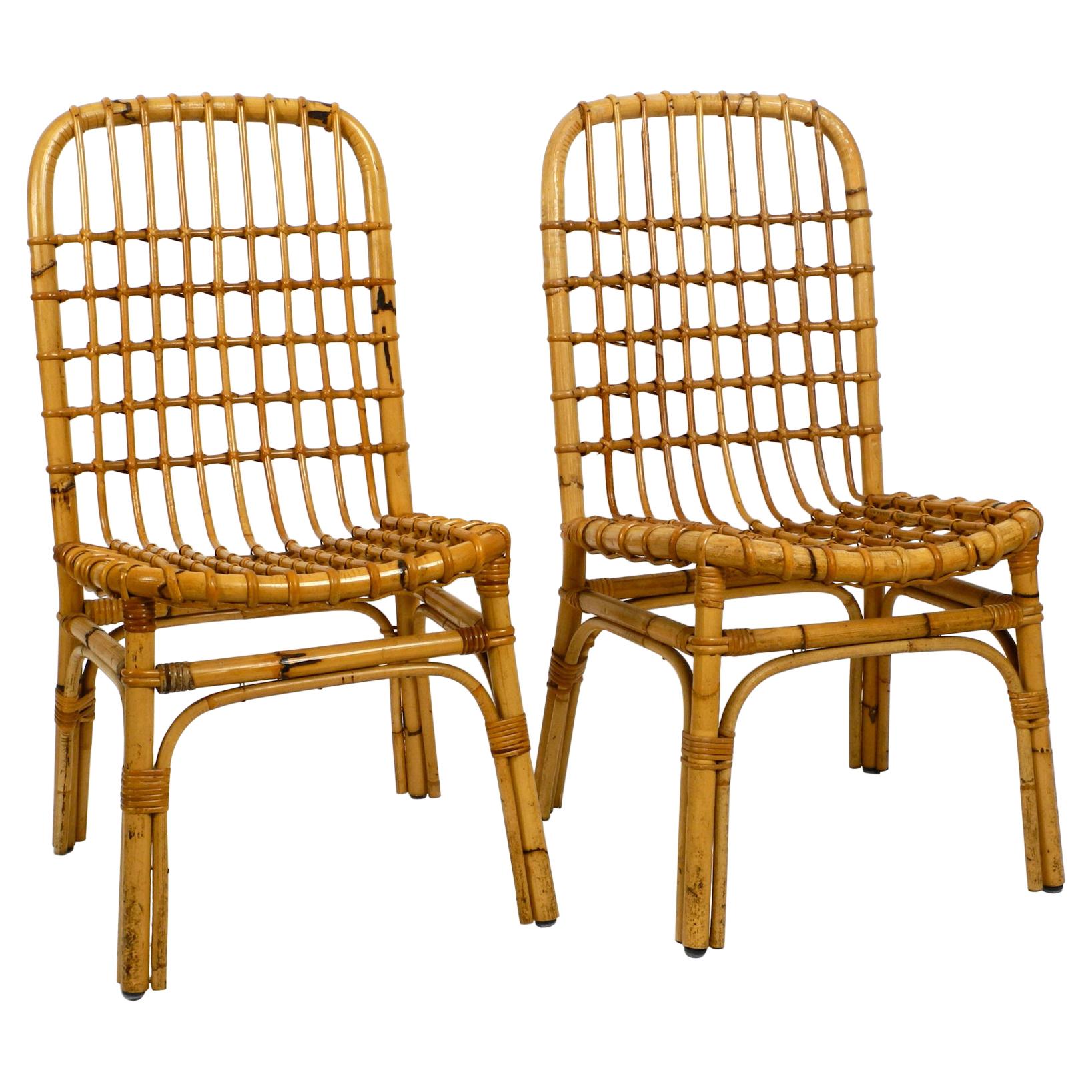 Two Large 1960s Italian Bamboo Chairs in a Very Good Vintage Condition