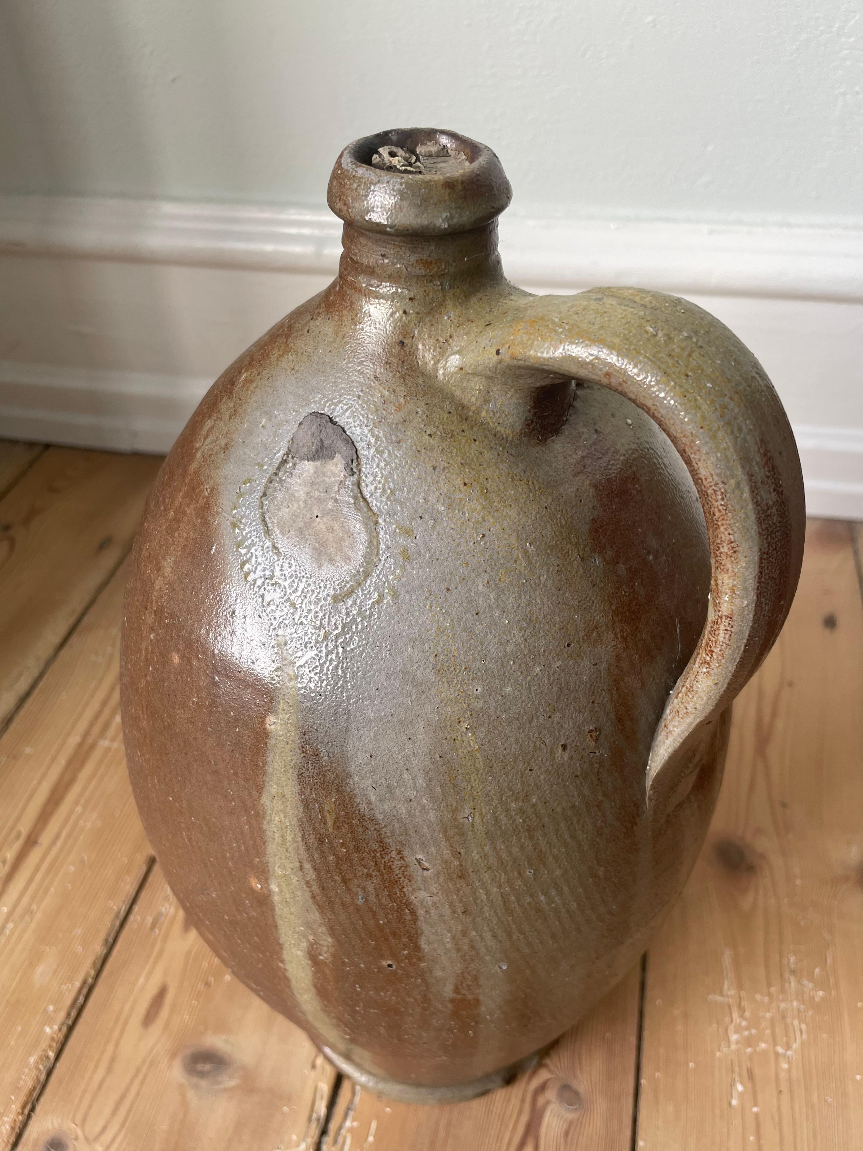 Two Large 19th Century French Terracotta Cruche Bottle Jugs For Sale 2