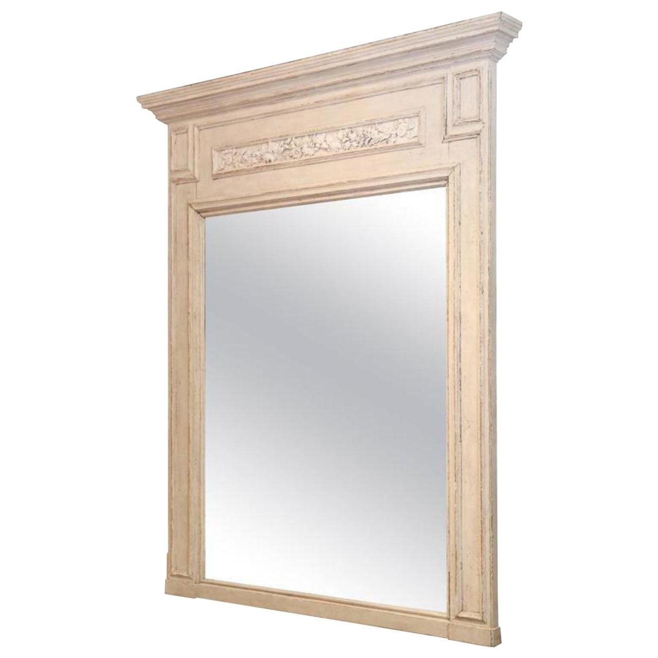 Large 19th century Antique Trumeau mirror For Sale at 1stDibs