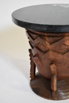 Two large African carved wooden side tables, 1960s