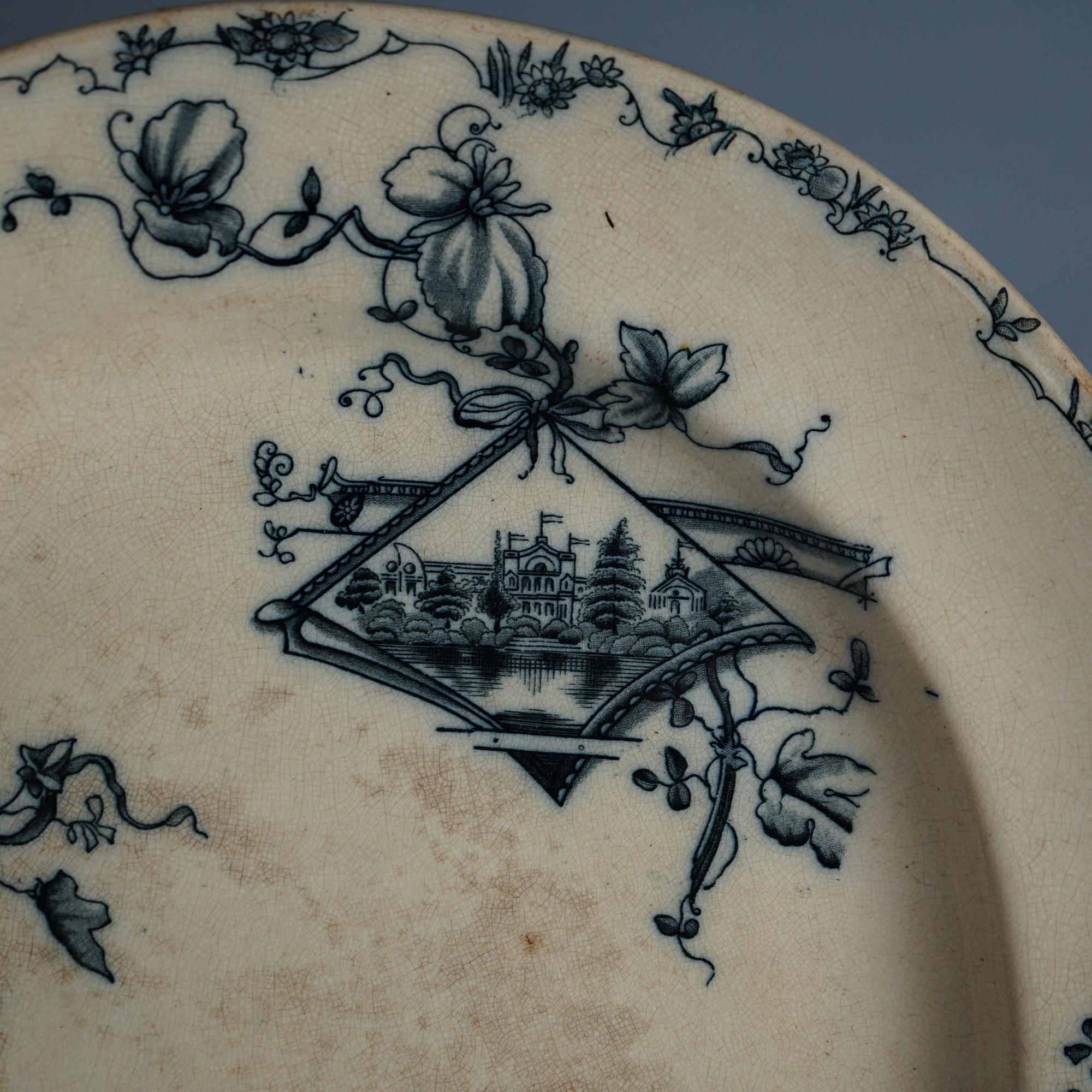 Dos Grandes Platos Antiguos de Porcelana China de Exportación de la Escuela de Cantón C1900 siglo XX en venta