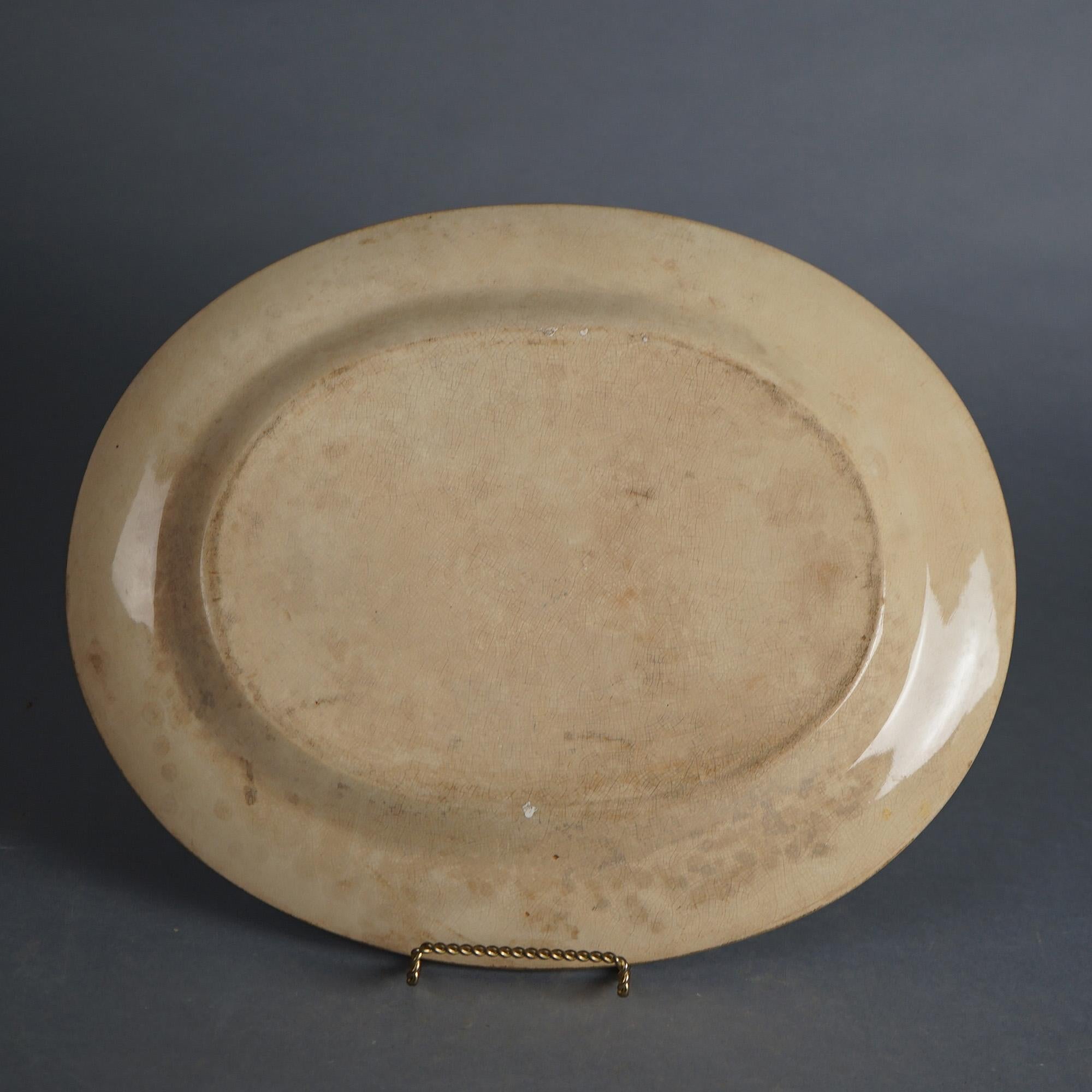 Dos Grandes Platos Antiguos de Porcelana China de Exportación de la Escuela de Cantón C1900 en venta 1
