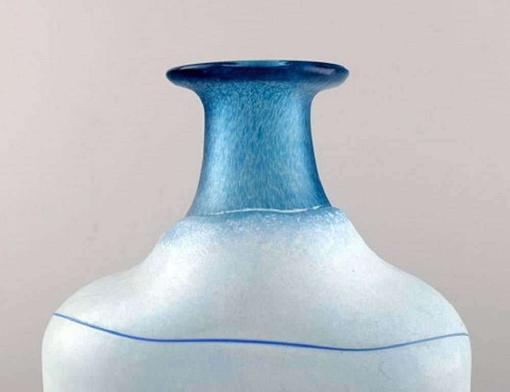 Scandinavian Modern Two Large Art Glass Vases, Designed by Bertel Vallien for Kosta Boda For Sale