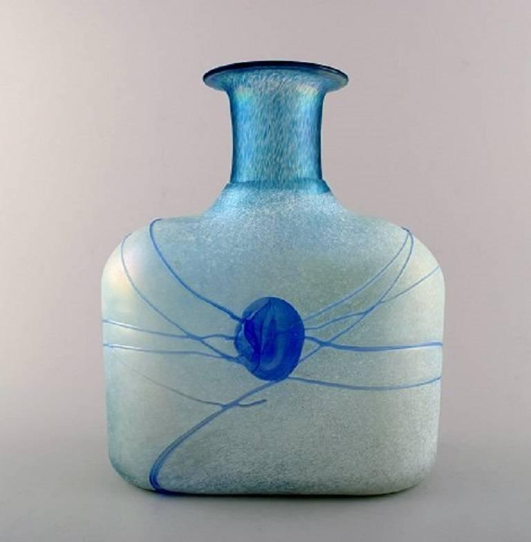 20th Century Two Large Art Glass Vases, Designed by Bertel Vallien for Kosta Boda For Sale