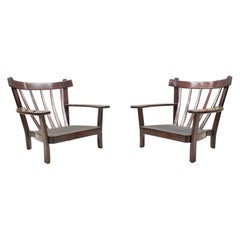 Two Large Brazilian Armchairs in the Manner of Sergio Rodrigues, 1960s