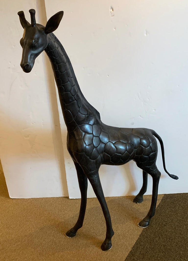 Two Large Bronze Sculptures of Giraffes at 1stDibs