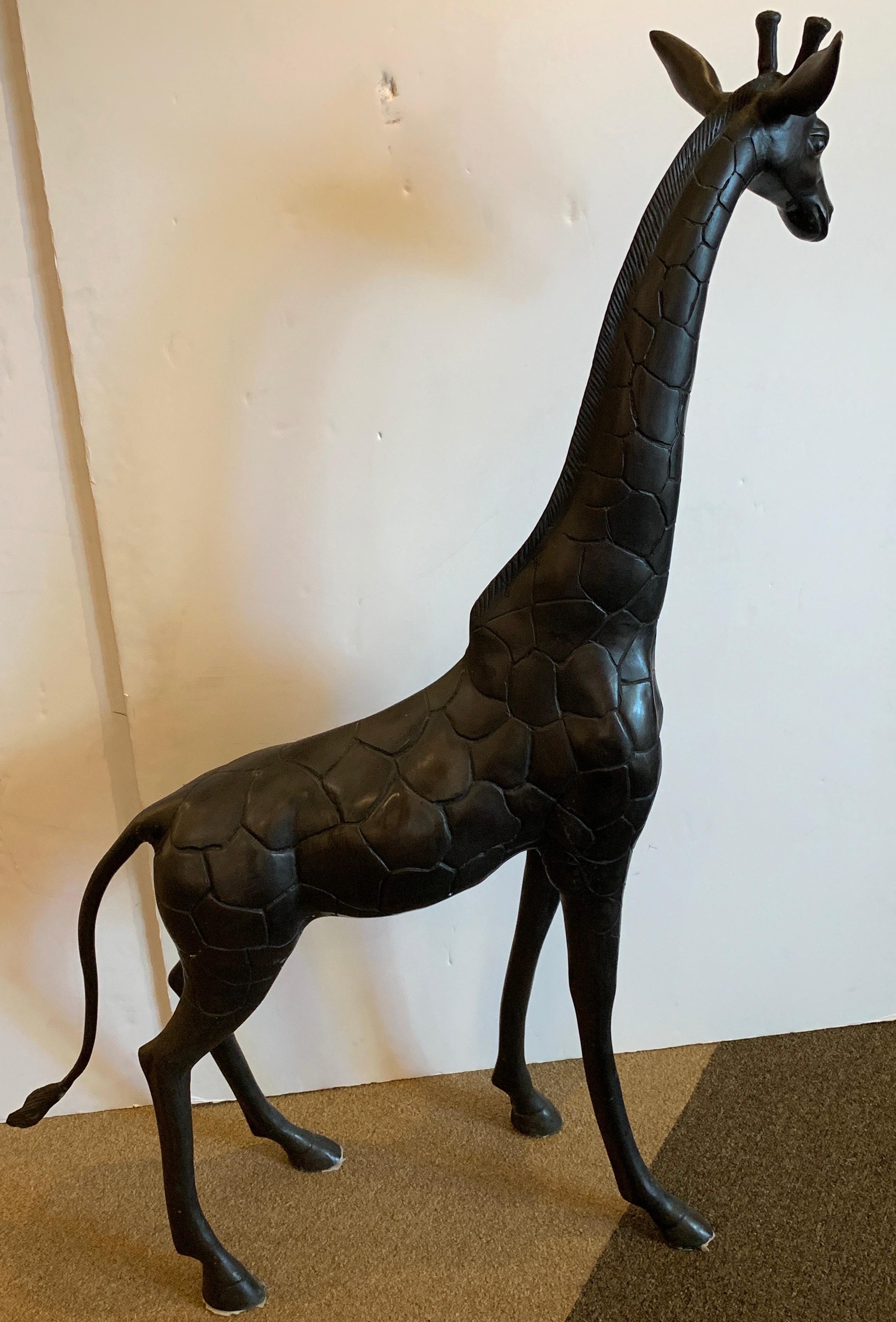 Two Large Bronze Sculptures of Giraffes 10