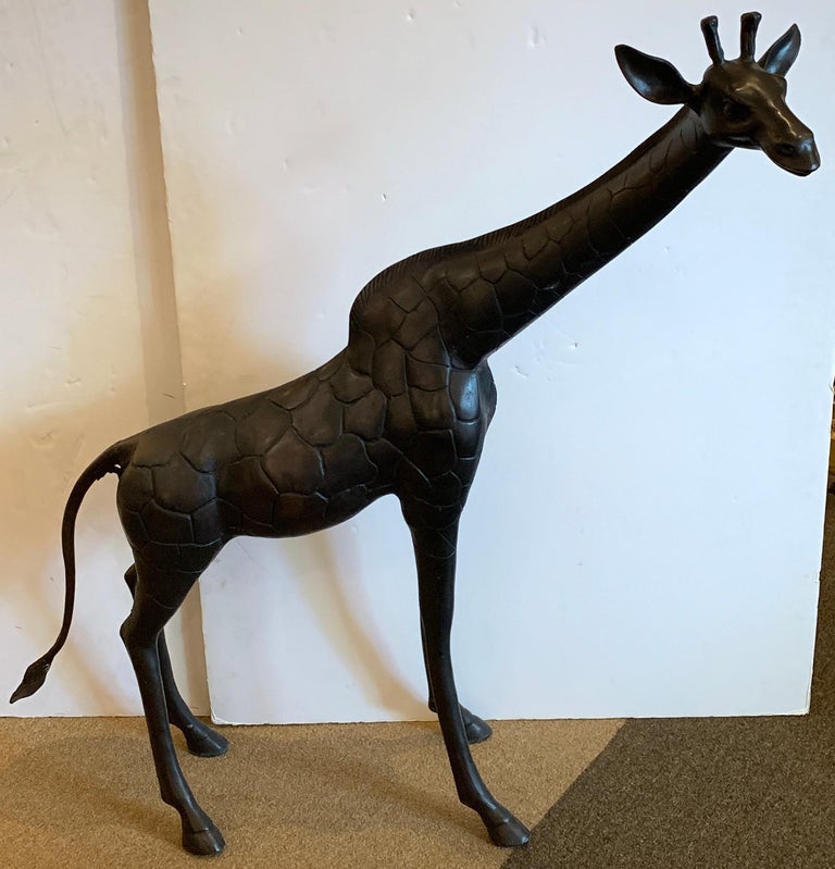 Two Large Bronze Sculptures of Giraffes at 1stDibs