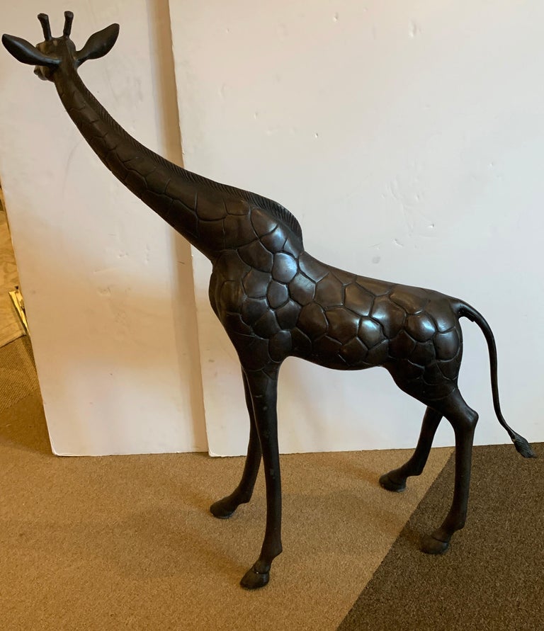 Two Large Bronze Sculptures of Giraffes at 1stDibs