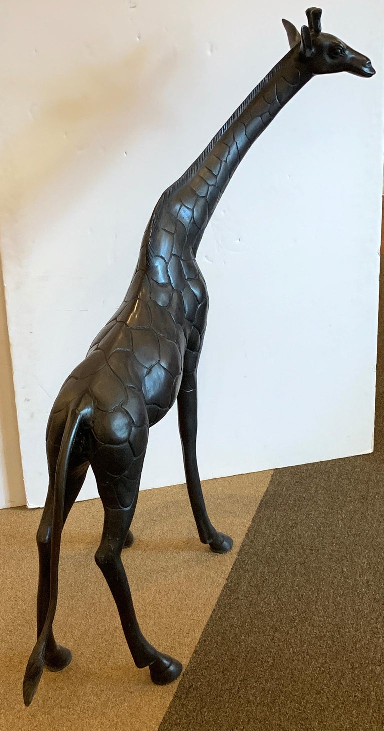 Two Large Bronze Sculptures of Giraffes at 1stDibs