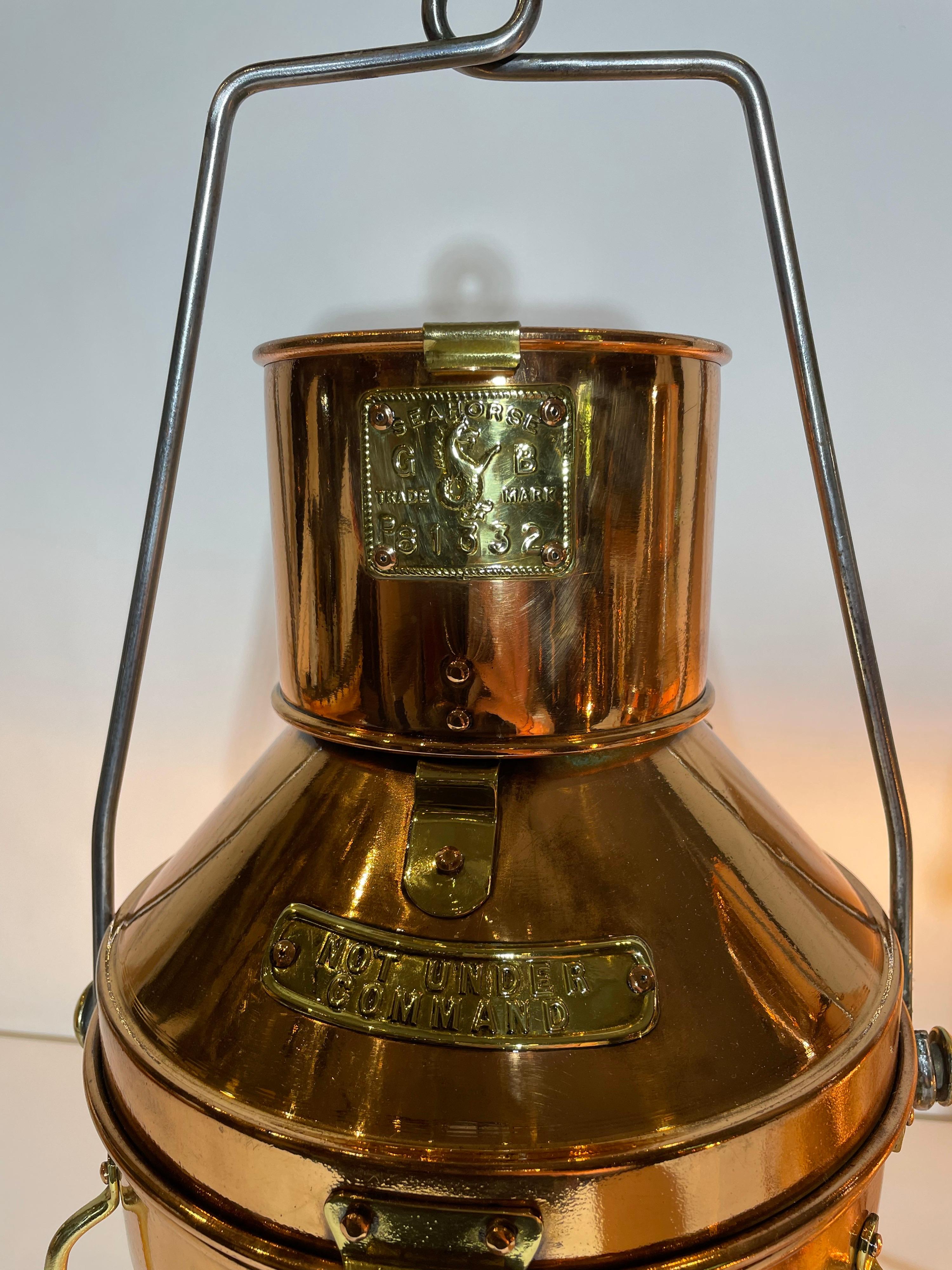 Brass Two Large Copper Ship's Lanterns