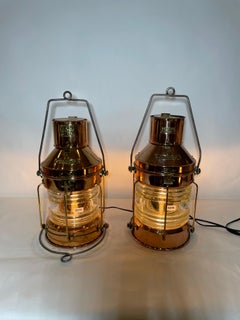 Two Large Copper Ship's Lanterns