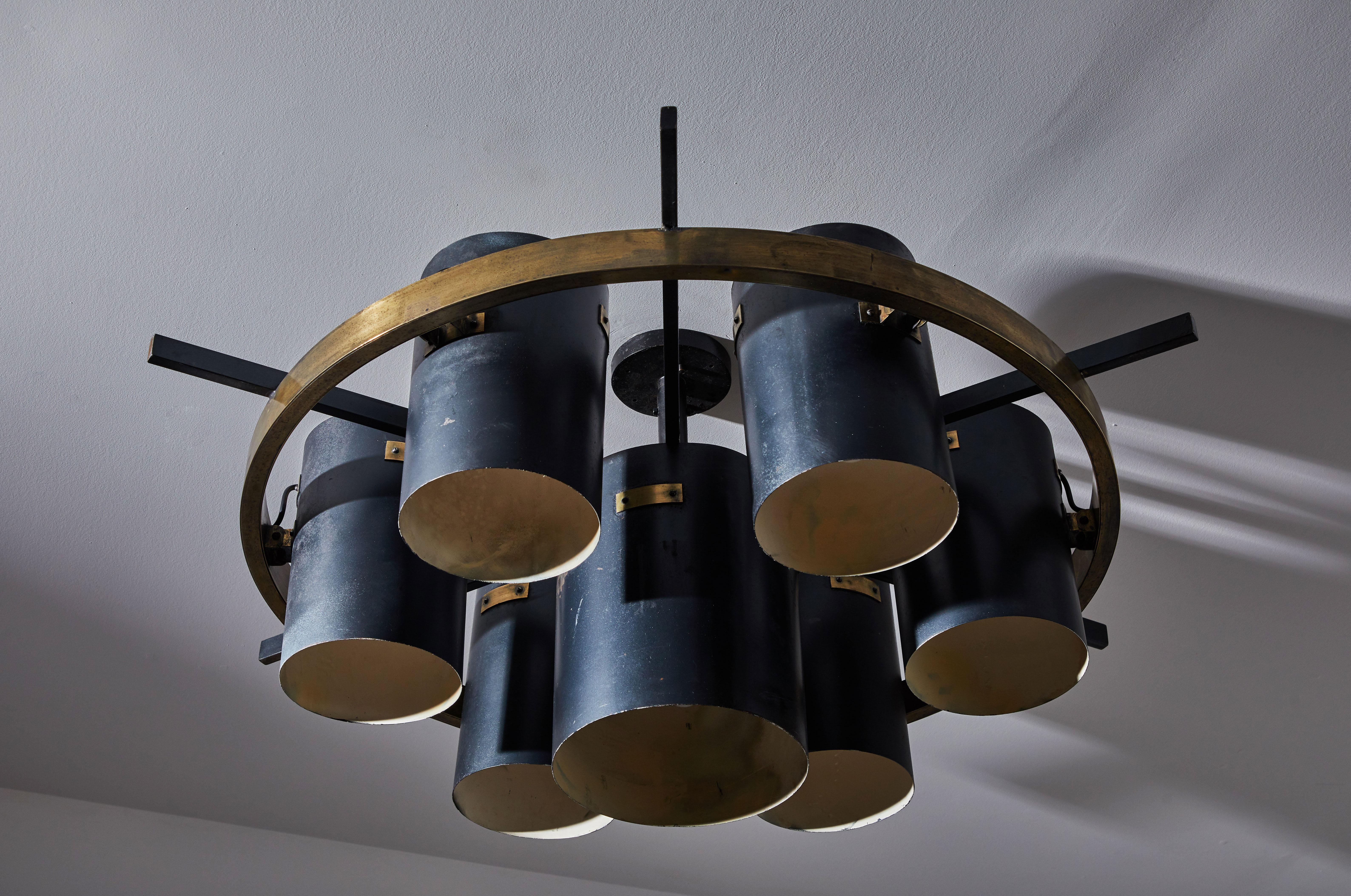 Mid-20th Century Single Large Custom Italian Ceiling Light
